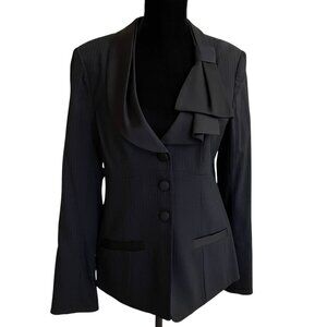 Nanette Lepore Tuxedo Jacket with Bow Lapel Black Size 12
